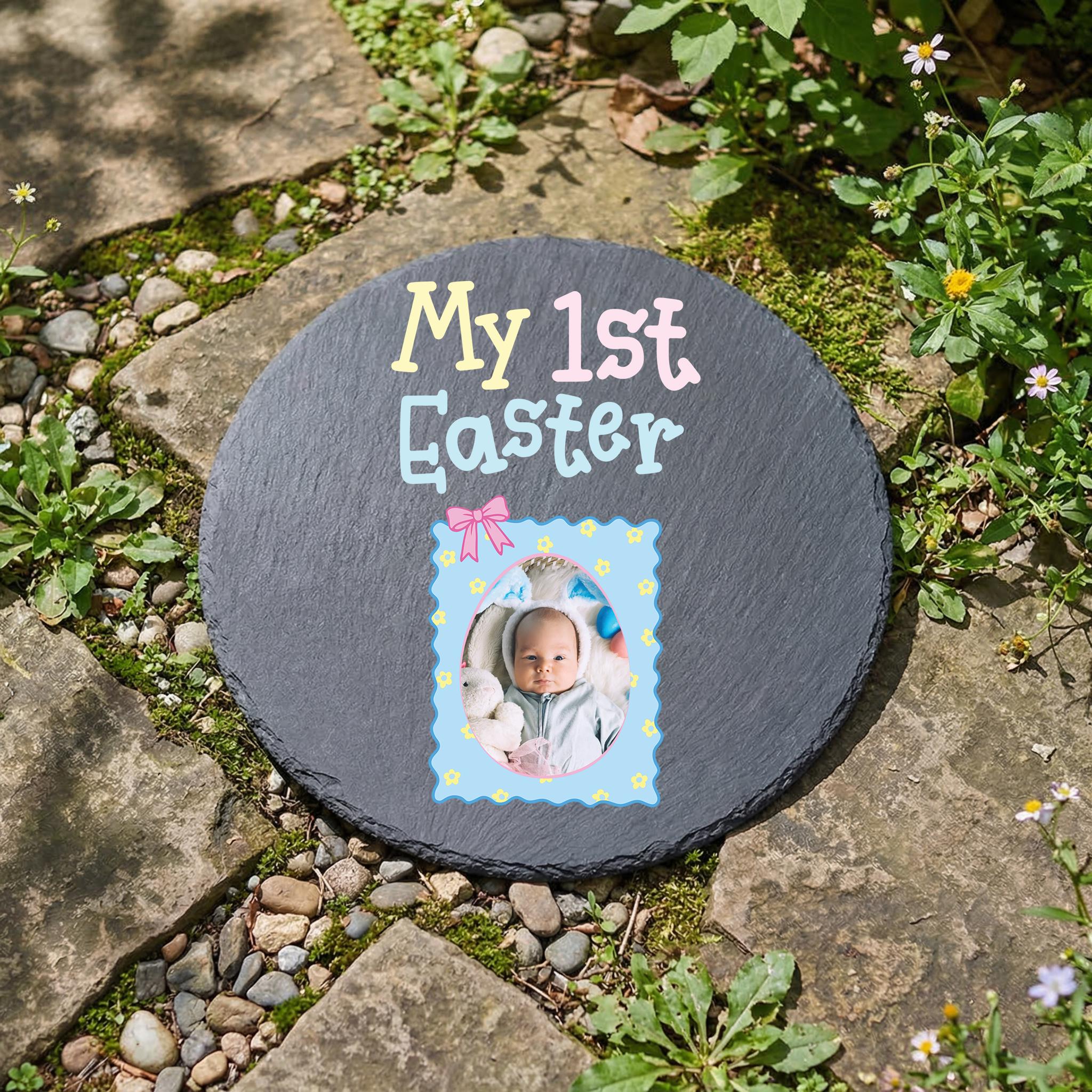 Personalized My First Easter Slate Sign | Custom Name Bunny Egg Decor ...