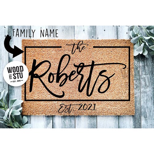 Custom Doormat Housewarming Gift Wedding Gift Personalized Gift Closing Gift Welcome Mat Last Name Monogram Rug  Housewarming House1008