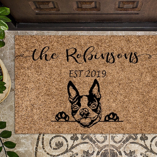 Personalized Doormat Pug Dog Custom Doormat Etsy