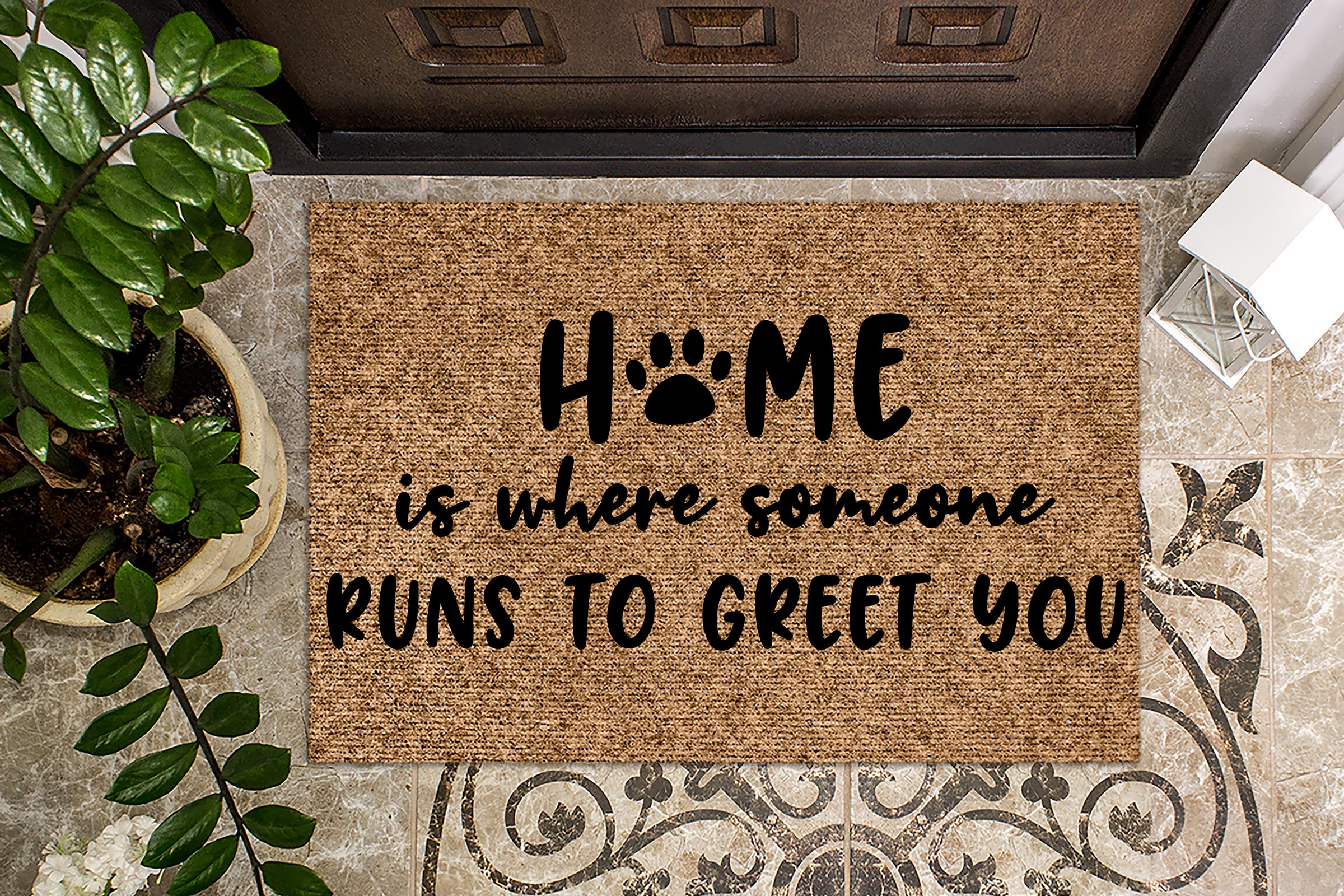 Home is Where Someone Runs to Greet You Funny Doormat - Etsy
