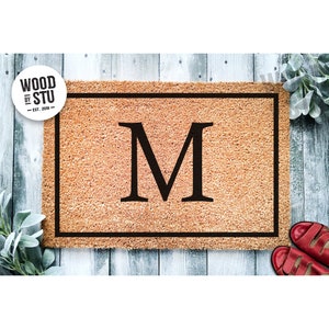 Custom Doormat Simple Monogram Door Mat | Wedding Gift Family Monogram Personalized Doormat | Closing Gift Welcome Mat Front Door 1410**