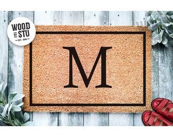 Custom Doormat Simple Monogram Door Mat | Wedding Gift Family Monogram Personalized Doormat | Closing Gift Welcome Mat Front Door 1410**