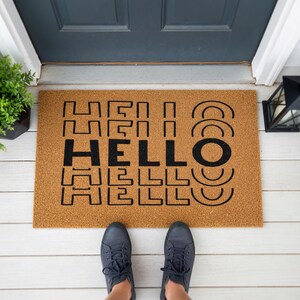 Hello Welcome Mat Entry Rug Outdoor Mat Gift 1826