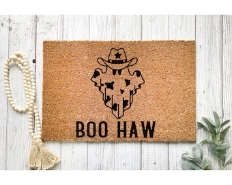 Doormat Boo Haw Halloween  | Funny Doormat | Welcome Mat | Funny Door Mat | Fall Autumn Decor Gift | Home Doormat | Halloween Doormat 4283**