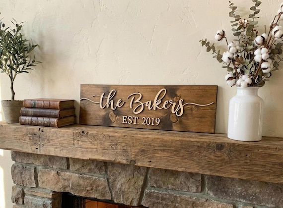 Last Name Sign: Personalized Wedding Gift - Custom Wood 7000