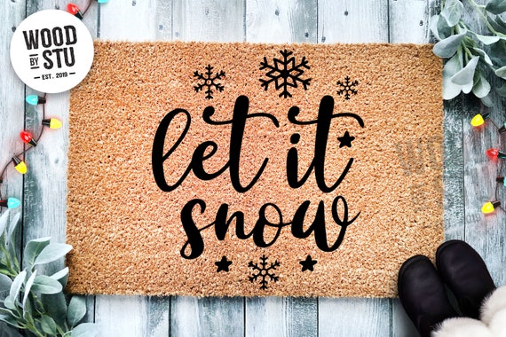 Let It Snow | Cute Winter Doormat | Christmas Doormat Decoration | Welcome  Mat | Holiday Doormat | Winter Decor | Christmas Gift