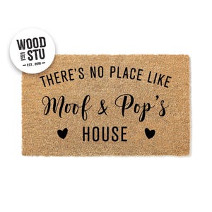 Grandma and Grandpa Welcome Mat, Coir Doormat for Birthday Christmas, Grandparents Day Gift image 3