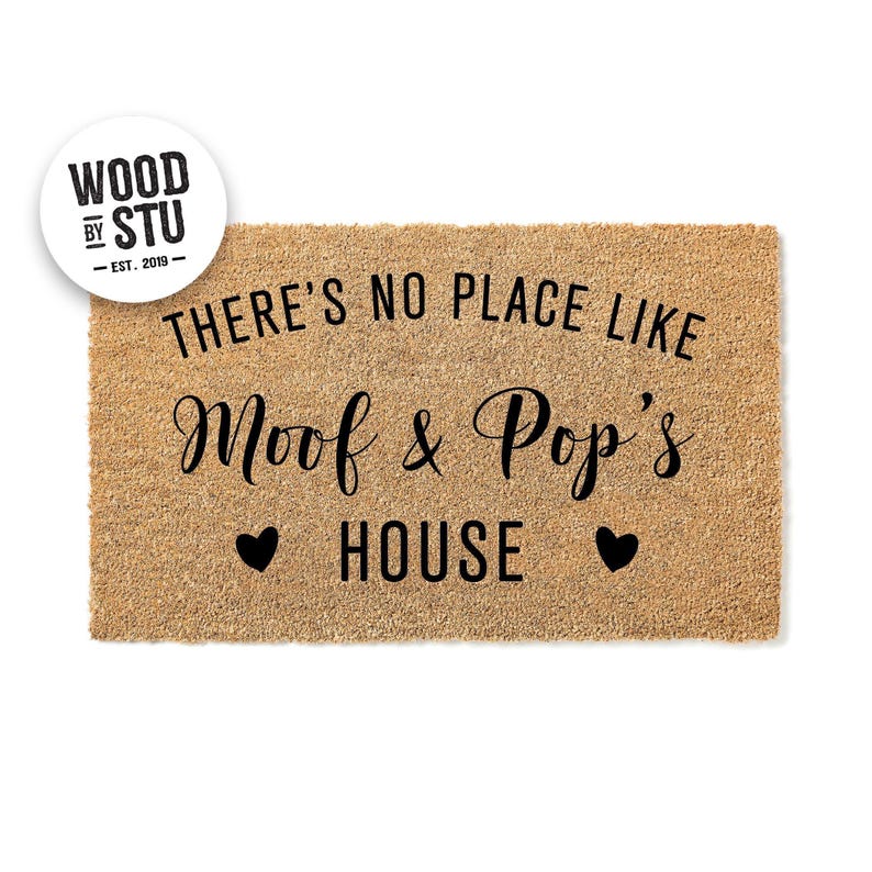Grandma and Grandpa Welcome Mat, Coir Doormat for Birthday Christmas, Grandparents Day Gift image 3