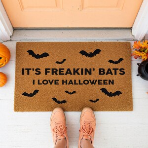 It’s Freakin’ Bats I Love Halloween Doormat Welcome Mat 1497