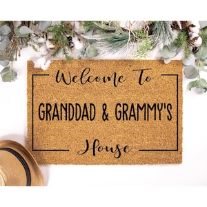 Custom Doormat Gift for Granddad Grammy Grandparent Gift Grandparents Doormat - Nana Papa Welcome Mat - Personalized Gift For Grand Dad 1841