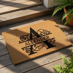 Personalized Monogram Doormat, Custom Family Name Welcome Mat, Initial Door Mat, Housewarming Gift, Wedding Gift, New Home Decor