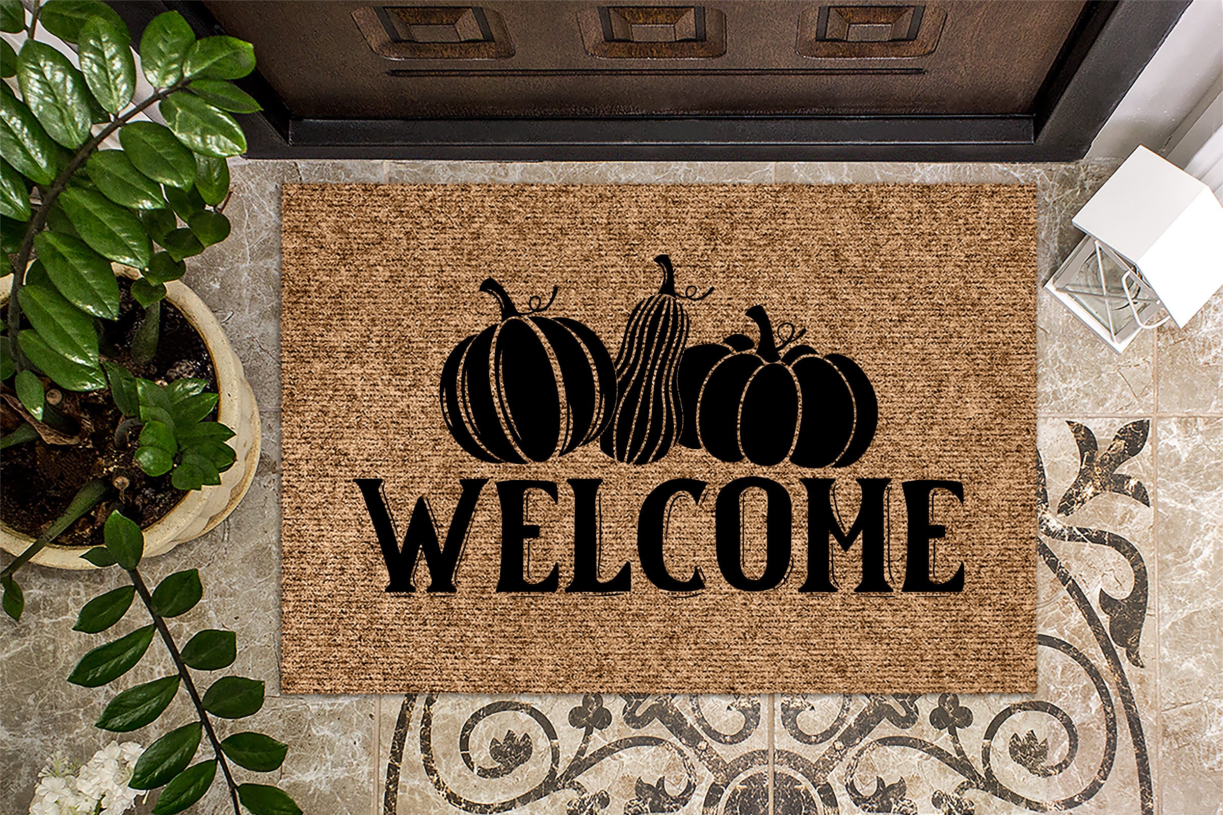Fall Door Mat Fall Doormat Mat Pumpkins Etsy