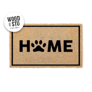 Doormat Home Pawprint Housewarming Gift Cute Doormat Closing Gift Welcome Mat - Front Door - Fur Family - Cat or Dog Owner Gift 1409**