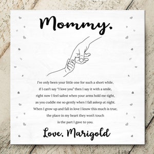 Mommy and Child Holding Hands |  Mom and Son Daughter | Personalized Mom Gift | Gifts From Daughter Son | 1st First Mothers Day Gift