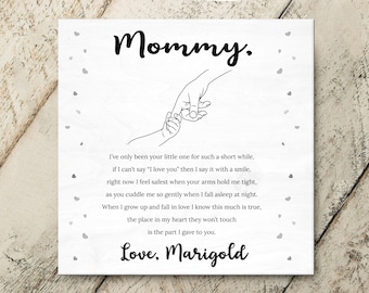 Mommy and Child Holding Hands |  Mom and Son Daughter | Personalized Mom Gift | Gifts From Daughter Son | 1st First Mothers Day Gift