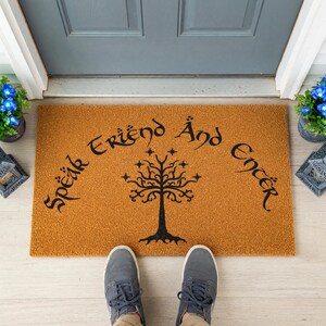 Speak Friend And Enter Doormat Tree Emblem Fantasy Mat 1425