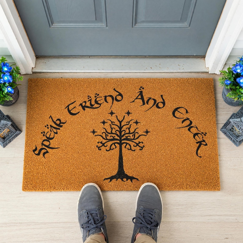 Speak Friend And Enter Doormat Tree Emblem Fantasy Mat 1425