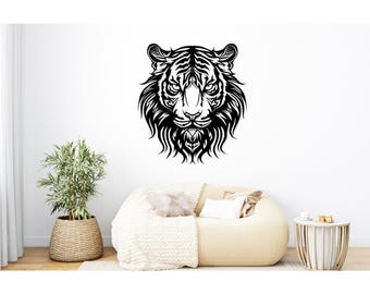 Tiger Head Wood Sign, Animal Wall for Birthday, Christmas Gift Wildlife Lover