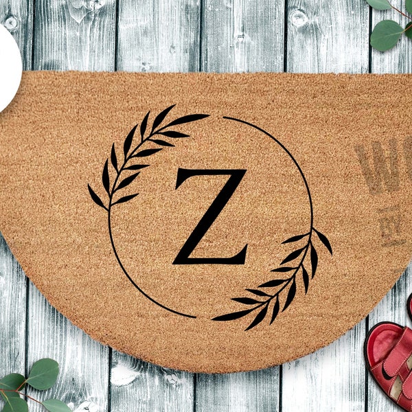 Half Circle 2044** Monogram Door Mat Coir Doormat | Welcome Mat Personalized Door Mat | Housewarming Decor Gift Home Doormat Custom Doormat