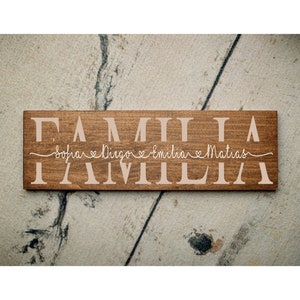 Regalo con el nombre de la familia - Letrero familiar - Regalo para la familia - Letrero rústico para la idea de regalo familiar - Regalo personalizado para la familia - Regalo para los padres 7257