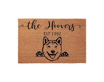 Shiba Inu Doormat - Housewarming Gift - Dog Mom Welcome Mat