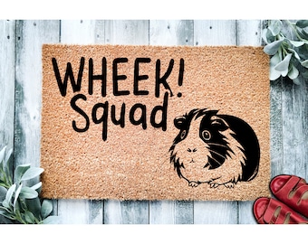 Doormat Wheek Squad | Cute Guinea Pig Doormat | Guinea Pig Squeak | Front Door Mat | Door Mat Gift | Home Doormat | Pet Home Doormat 1958**