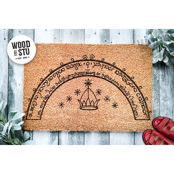 Doormat Speak Friend And Enter Geek Chic Doormat Elvish Nerdy Housewarming Gift Gandalf Closing Gift Welcome Doormat Durin Home Decor 1424**