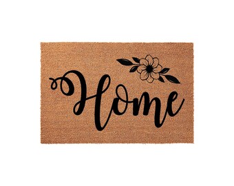 Home Doormat, Coir Doormat, Housewarming Gift, Welcome Mat, Front Door Mat, New Home Gift, Floral Entryway Rug, Closing, Doormats