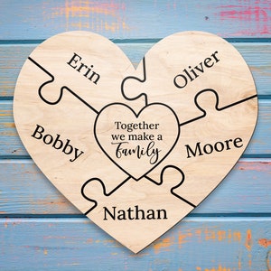 Personalized Family Puzzle Heart Sign 7368
