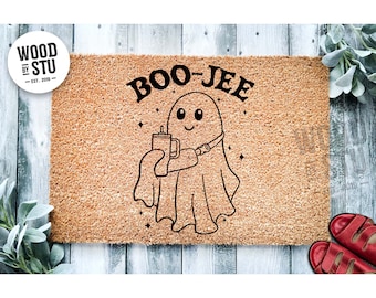 Doormat Boo-Jee Ghost Halloween Door Mat | Funny Boojee Doormat Bougie Welcome Door Mat | Fall Autumn Decor Gift Home Doormat 2040**