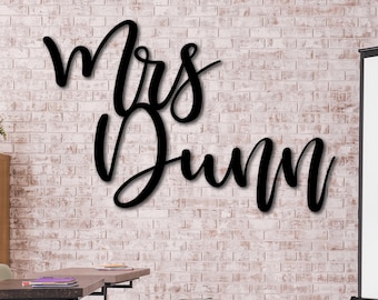 Personalized Teacher Name Sign, Custom Wood Wall for Classroom, Appreciation Gift