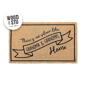 Custom Doormat There&#39;s No Place Like Grandma and Grandpa&#39;s House Grandparents Day Welcome Door Mat Cute Doormat Fathers Day Mothers Day 1672