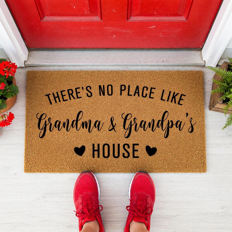 Custom Personalized Doormat: There's No Place Like Grandma & Grandpa's House, Welcome Mat