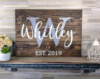 Last Name Sign | Monogram Sign | Family Name Sign | Established Sign | Personalized Wedding Gift | Pallet Sign | Wedding Sign | Wood Sign