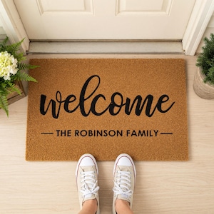 Family Last Name Welcome Doormat - Personalized Entryway Decor