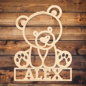 Baby Bear Nursery Room Decor - Adorable Wood Cutouts - Baby Shower Gift - Charming Photo Props - Cute Home Decor for New Parents 7216