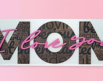 I Love You Mom Mothers Day Gift | Mothers Day Gift | Mom Sign | Gift for Mom | Rustic Sign for Mom | Family Sign Gift Idea | Mother's Day