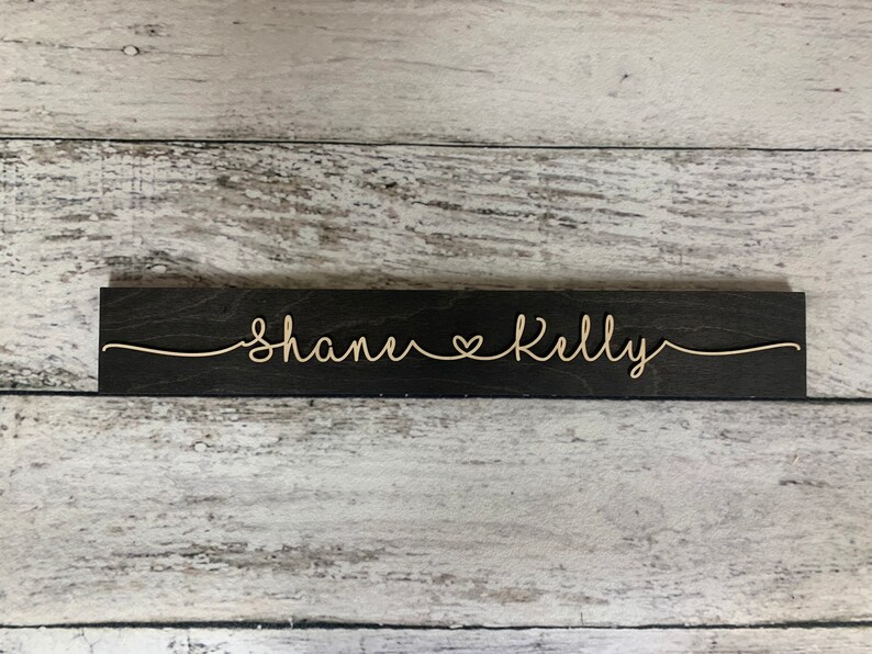 Shane Cursive Couples Name Sign - Personalized Valentines Gift for Her - First Names ...