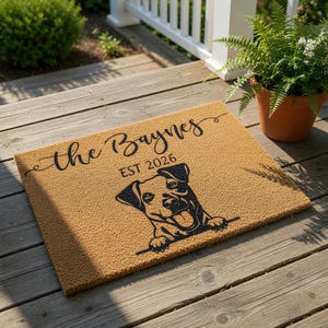 Personalized Dog Doormat, Custom Jack Terrier Welcome Mat, Housewarming Gift, Pet Lover Decor, Funny Door Mat, Dog Mom, Doormats