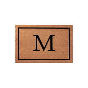 M Monogram Doormat - Housewarming Gift - Letter Welcome Mat