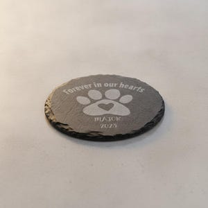 Pet Memorial Stone, Pet Loss Gift, Heart Slate Plaque, Custom Dog Memorial, Cat Sympathy Gift, Engraved Grave Marker, Remembrance image 6