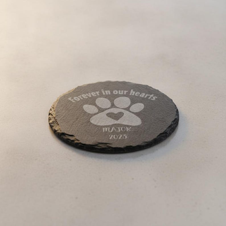 Pet Memorial Stone, Pet Loss Gift, Heart Slate Plaque, Custom Dog Memorial, Cat Sympathy Gift, Engraved Grave Marker, Remembrance image 6