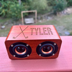 Personalized Wooden Bluetooth Speaker, Golf Gift For Him, Groomsmen Gifts, Anniversary Present, Tech Music Lover Accessory, Custom