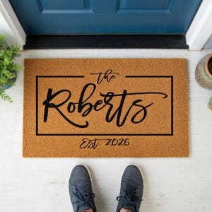 Family Last Name Personalization Doormat - Custom Established Date Front Door