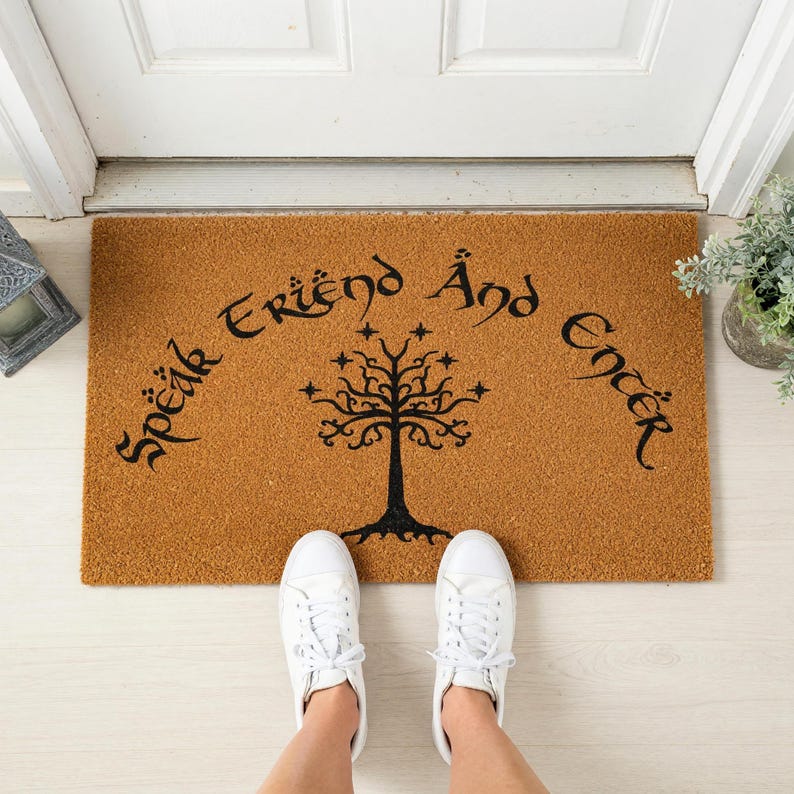 Speak Friend And Enter Doormat Tree Emblem Fantasy Mat 1425
