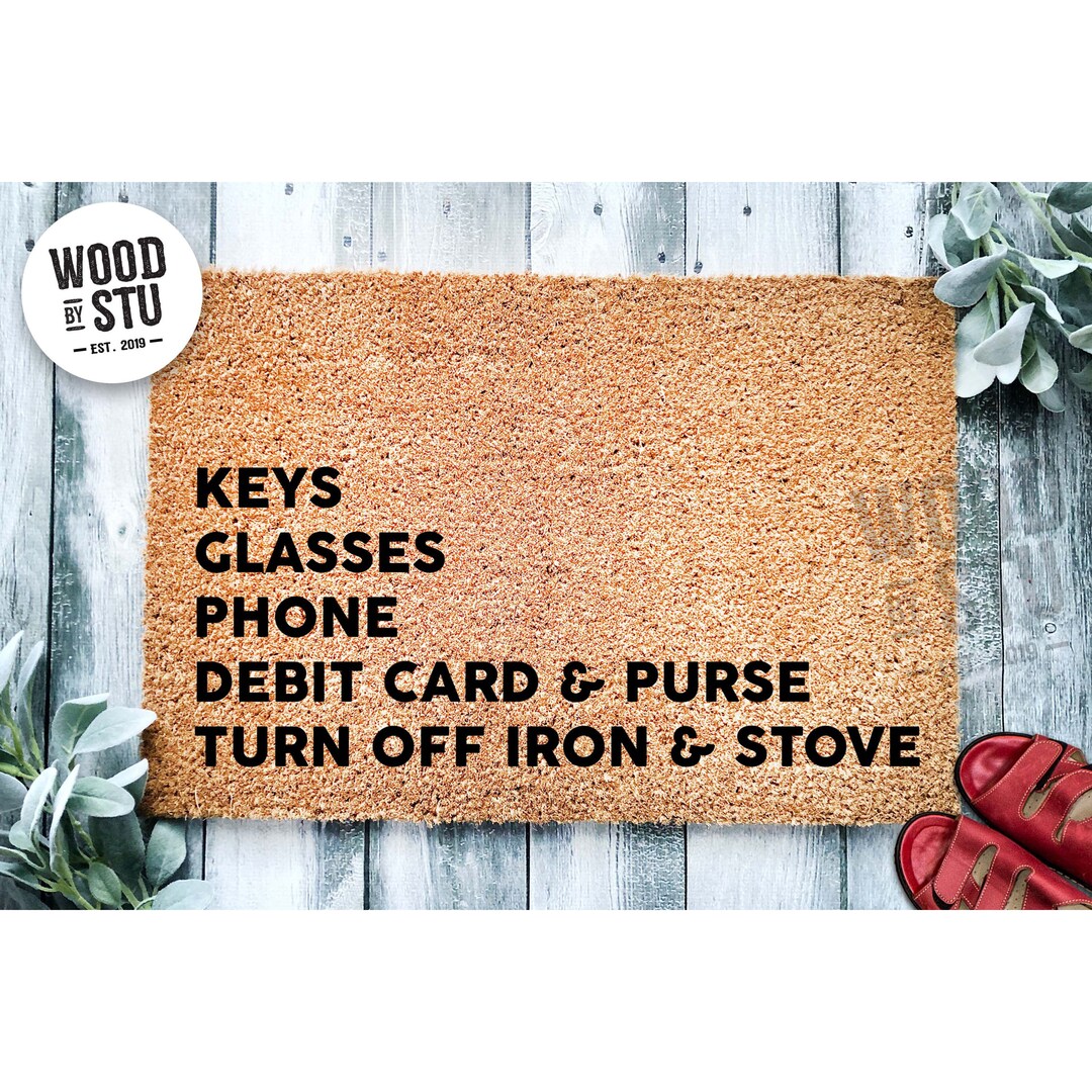 Doormat Keys Glasses Phone Debit Card Purse Iron Stove Funny Doormat