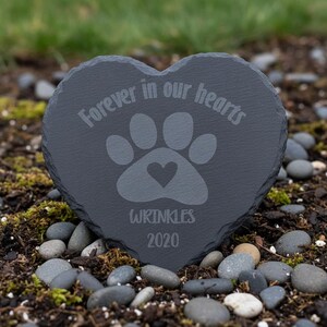 Pet Memorial Stone, Pet Loss Gift, Custom Memorial, Dog Cat Heart Slate Plaque, Sympathy Gift, Keepsake image 14