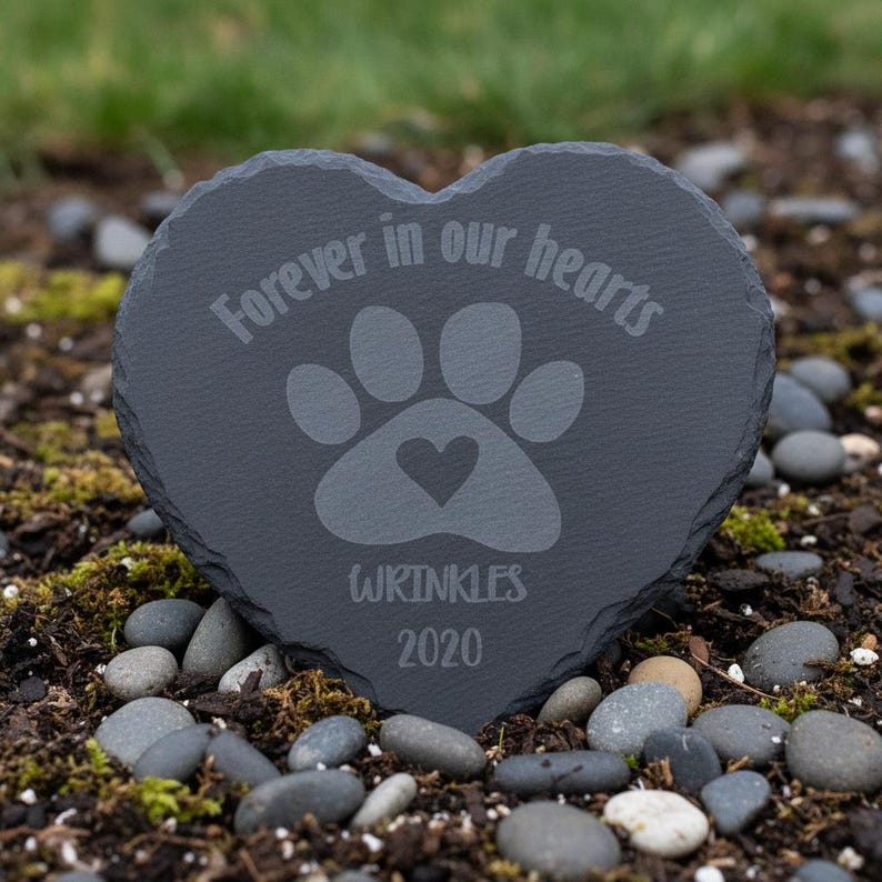 Pet Memorial Stone, Pet Loss Gift, Custom Memorial, Dog Cat Heart Slate Plaque, Sympathy Gift, Keepsake image 14