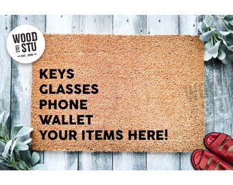 Custom Doormat Customizable Personalized Gift Keys Glasses Phone Debit Card Funny Doormat Welcome Mat Door Mat Funny Gift Home Doormat 1823