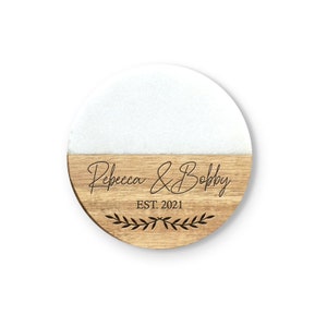Custom Marble Wood Premium Engraved Coasters House Warming Gift Personalized Gift Wedding Gif Engagement Gift Personalized Gift image 5